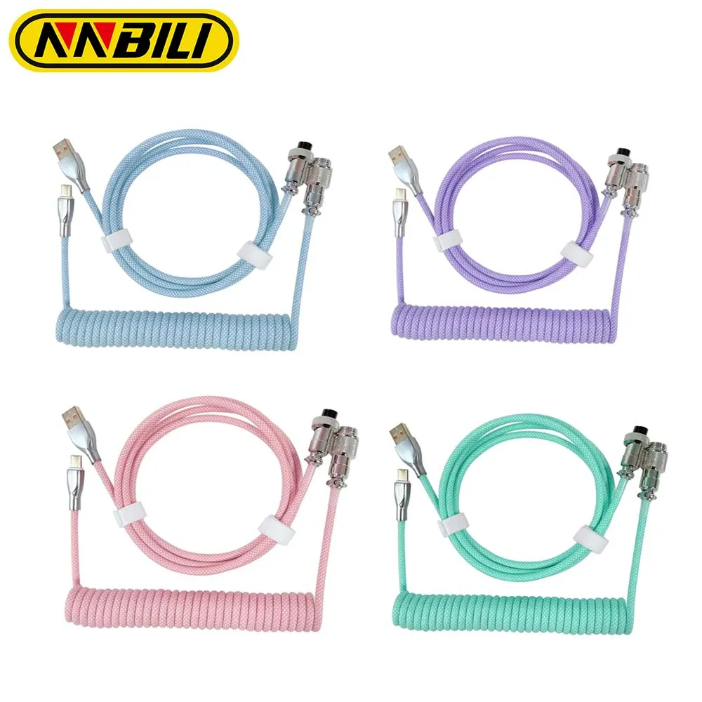 NNBILI Mechanical Keyboard Aviator braid Cable Type-C to USB Connector Keyboard Aviation Cable For Gaming Keyboard Accessory