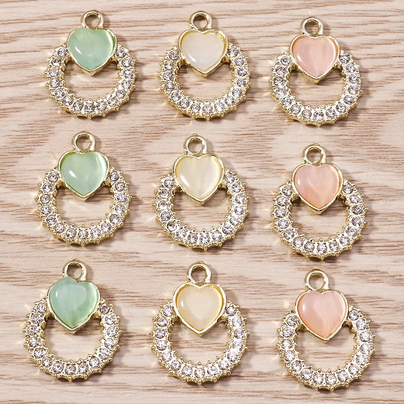 10 Stück elegante Kristall-Charms für die Schmuckherstellung, Liebesherz, Tierfuchs, Fischkrone, Charms-Anhänger für DIY-Halsketten, Ohrringe, Geschenk – Detail 10