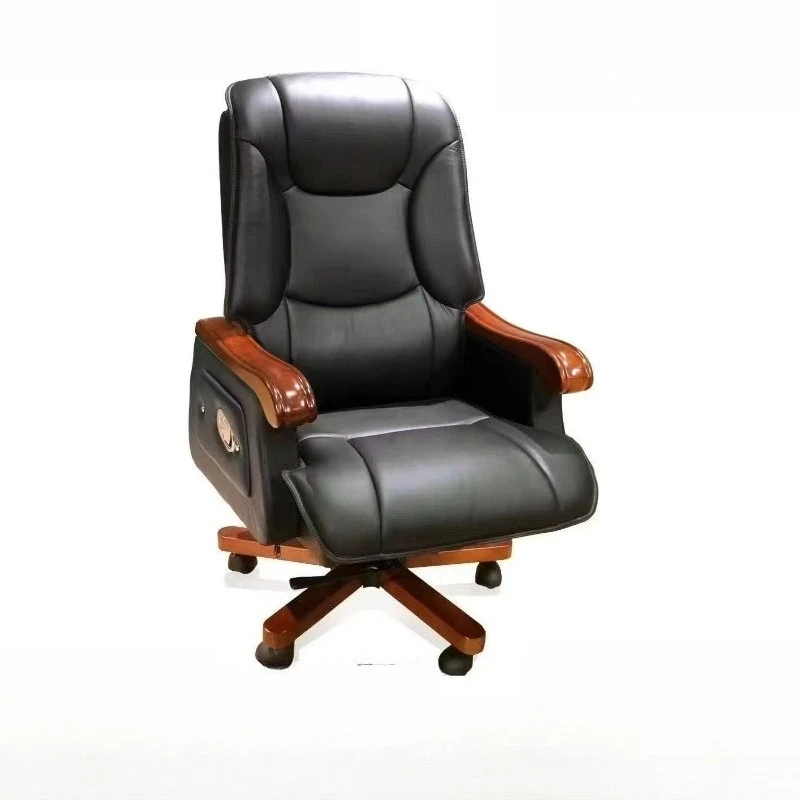 Solid wood office chair president leather class chair ergonomic office swivel liftable cowhide