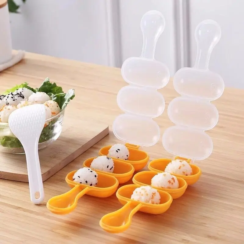 3/5PCS New Shake-and-Serve Rice Ball Mold, Complementary Food Small Sphere Rice Ball Tool, Three-Piece Rice Ball Mold Set