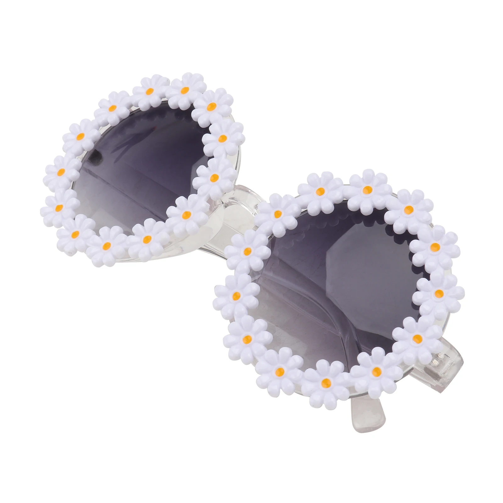 

1 Pair Flowers Decorated Sunglasses Uv400 Protection Stylish Durable Eyewear For Women Creative Party Glasses Fashion Eyeglasses