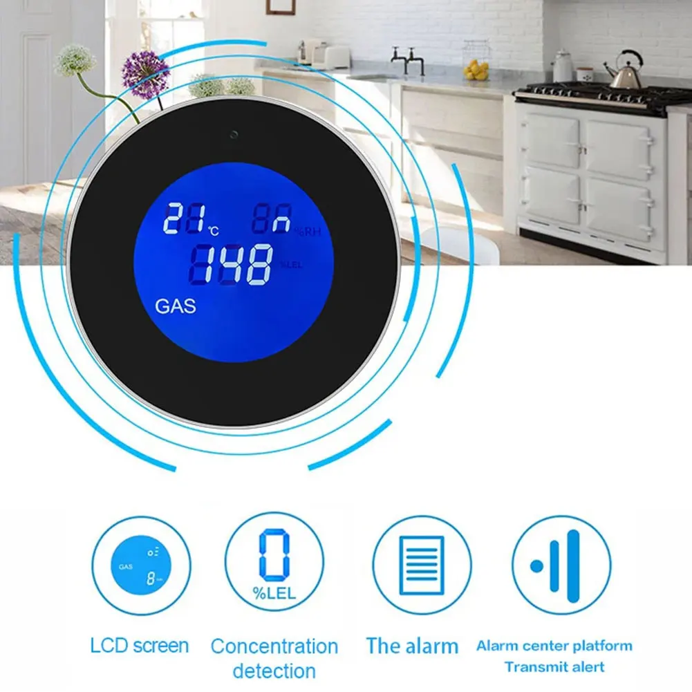 Detector de Gas Combustible WiFi, Sensor de fugas de Gas, alarma de fuga de Gas Combustible para cocina casera