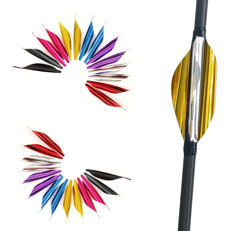 

50pcs 1.8inch Spiral Feather Archery Spin Vanes Left/Right Wing for DIY Carbon Arrow Archery With Sticker Tape Arrow Accessories