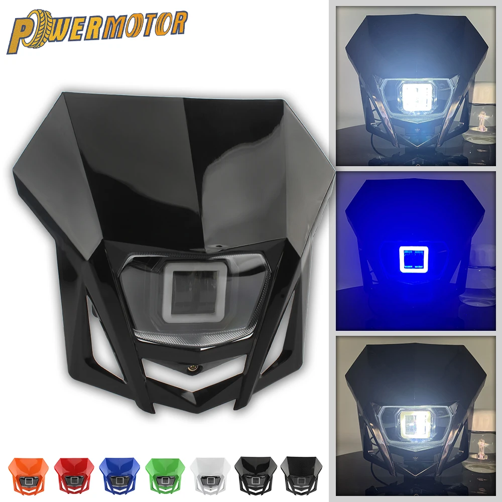Motocross Motorcycle LED Headlight For KTM Yamaha Kawasaki Suzuki Honda KLX CRF WR YZ 250 450 Fairing Dirt Bike Parts Accessorie