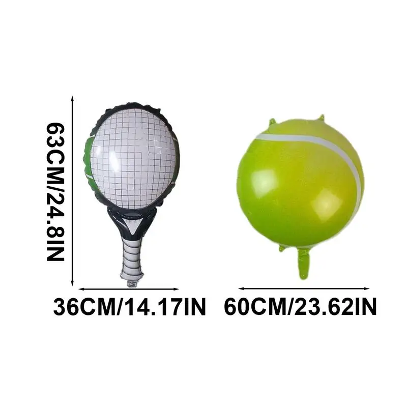 Inflatable Tennis Decoration Ball Aluminum Foil Party Decorative Balloons Birthday Decorations Baby Shower Birthday Party Suppli