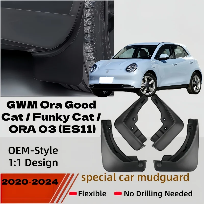 MudFlaps Mudguards Anti Splash For GWM Ora Good Cat Funky Cat ORA 03 ES11 2020‑2024 Front Rear Wheels Fender Car Accessories