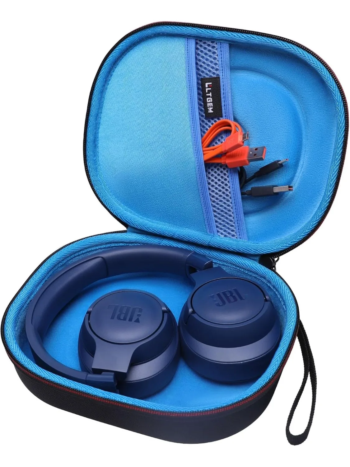 Twarde etui LTGEM EVA do słuchawek bezprzewodowych Bluetooth JBL Live 770NC/660NC/650BT/460NC/670NC/400BT/E45BT (jasnoniebieskie) — zdjęcie produktu 7
