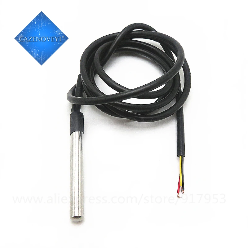 1pcs/lot DS1820 Stainless steel package Waterproof DS18B20 temperature probe temperature sensor 18B20 For Arduino