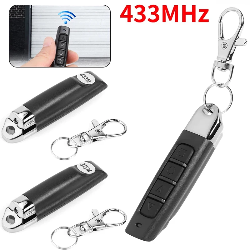 433MHz Copy Remote Control RF 4 Channe Transmitter KeyChain Garage Door Electric Gate Opener Duplicator Cloning Code Controller