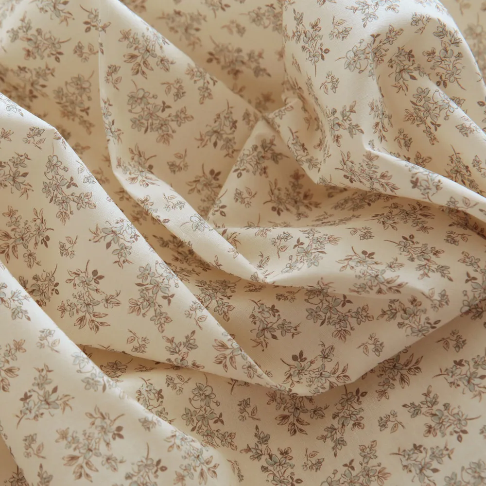 140x50cm Cotton Summer Vintage Floral Fabric Print DIY Handmade Hair Accessories Kids Dress Material Sewing Cloth