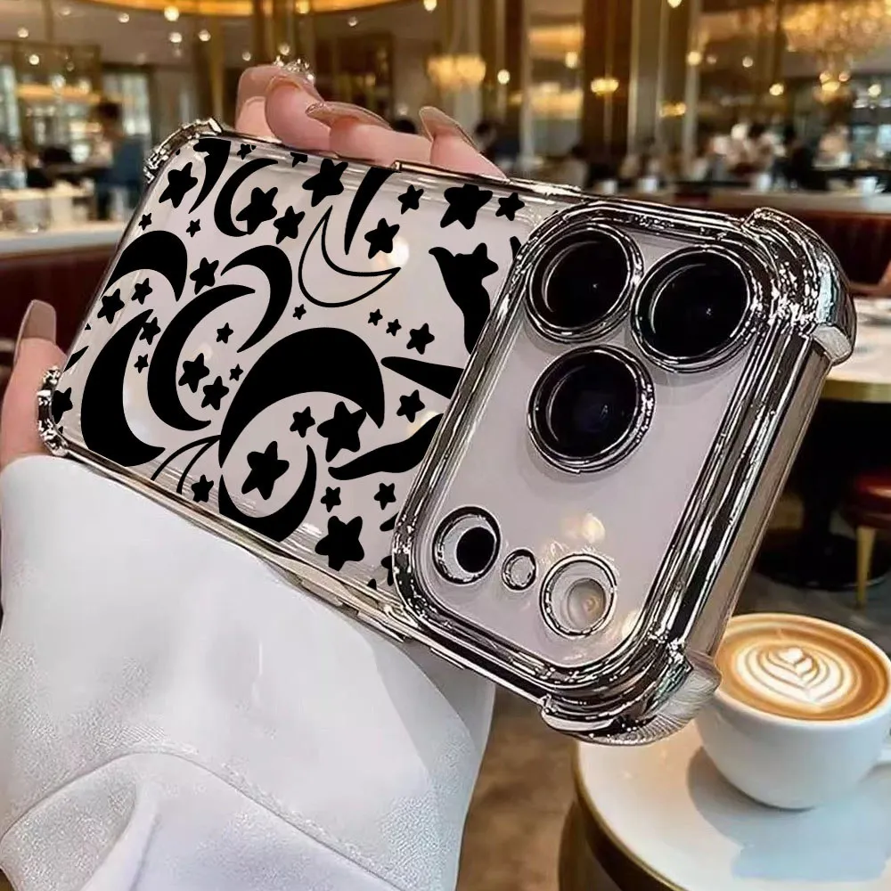 Sun Star Moon Phone Case for iPhone 18 17 Air 16 16e 15 14 Plus 13 12 11 Pro Max X XR XSMAX Anti-drop Cover