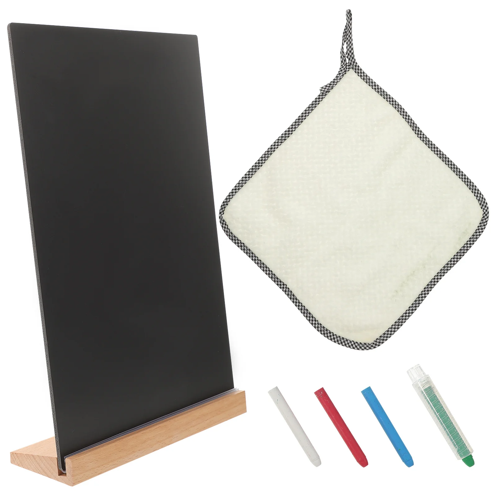 1 set 1 Set Wooden Chalkboard Sign Erasable Table Message For Shop Home Office Diy Writing Board With Chalk Set Standing Memo