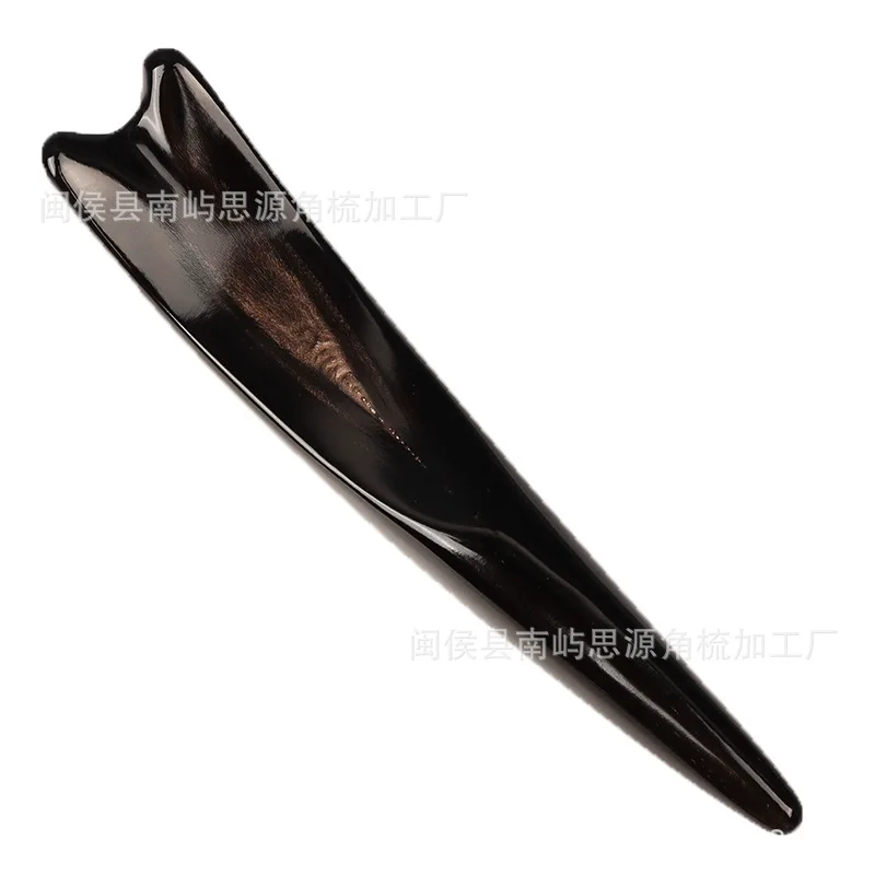 Natural buffalo horn massage stick cervical spine body acupoint foot therapy meridian bar beauty salon use