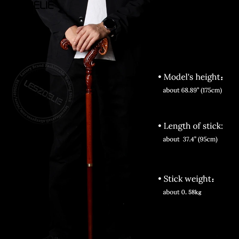 95cm Elephant Handle German Beech Luxury Wooden Walking Stick Men Detachable Walking Canes Women Elegant Walking Sticks