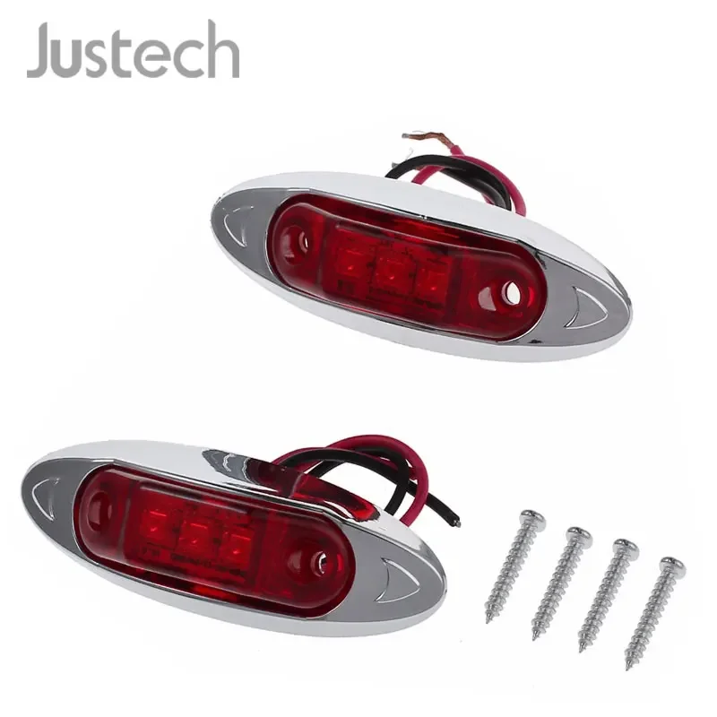 

Justech 4Pcs Amber Side Marker Light LED Indicator Lights For Car Truck Van Trailer Light Lamp 12V 24V