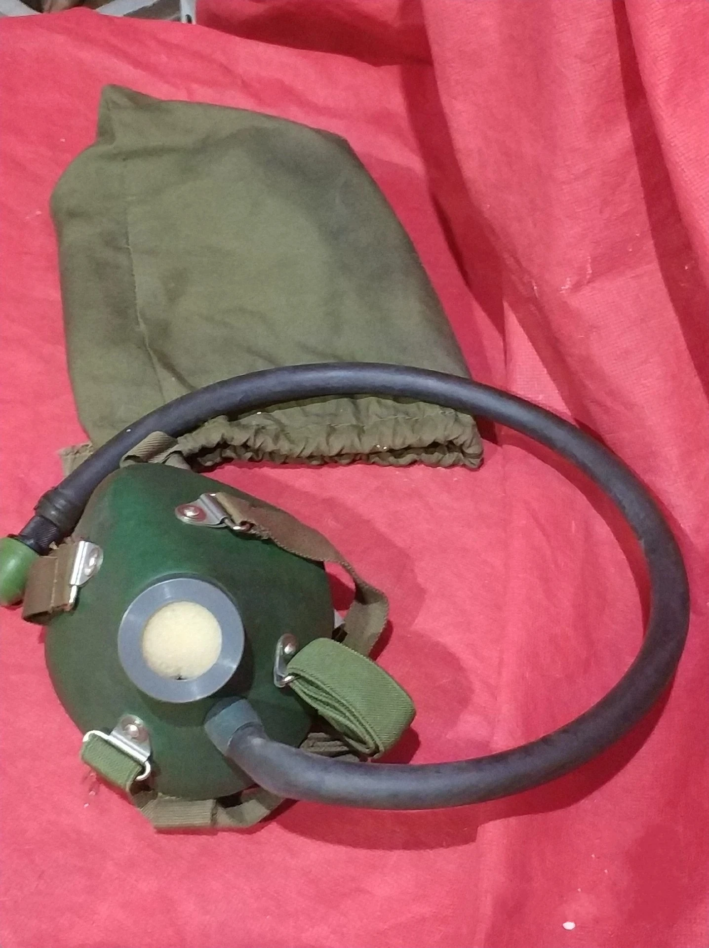 الفائض العسكري الأصلي الأصلي الصيني عالي الارتفاع قناع الأكسجين الطيار وحقيبة قماش