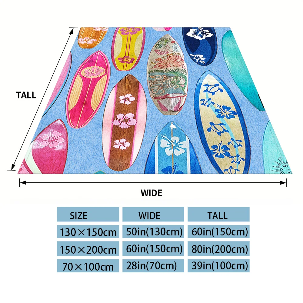 Tropical Surfboards Winter And Summer French Plush Blanket Soft And Fluffy Comfortable Wool Blanket Sofa Ideal Gift