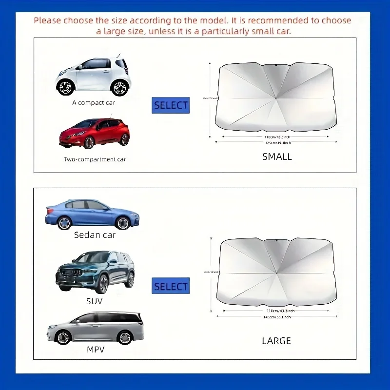2024 new car umbrella front block shade curtain special car interior supplies complete sunscreen artefact heat insulation