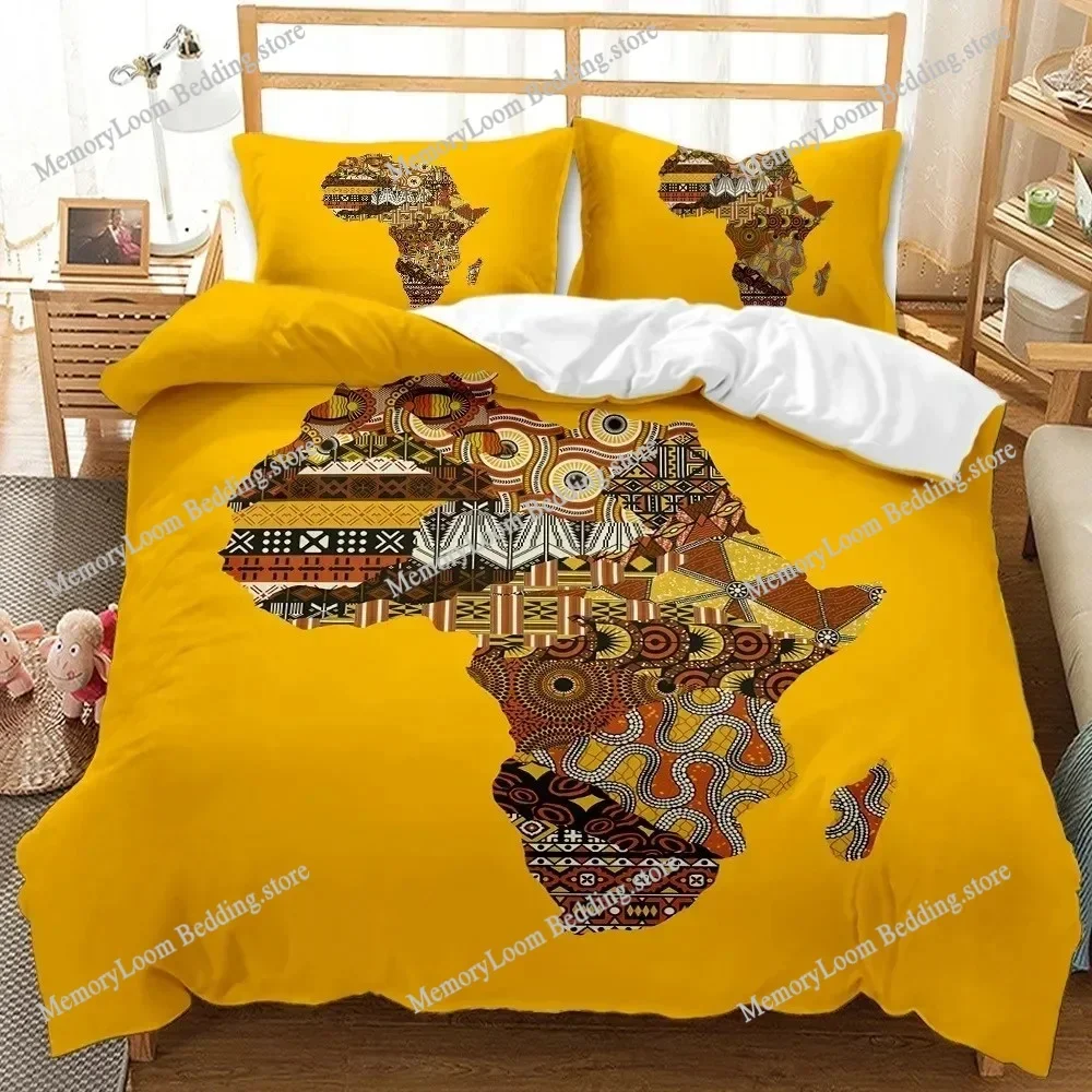 African Duvet Cover Microfiber Ethnic Afro Twin Bedding Set African American Comforter Cover 3D Print Desert Quilt Cover