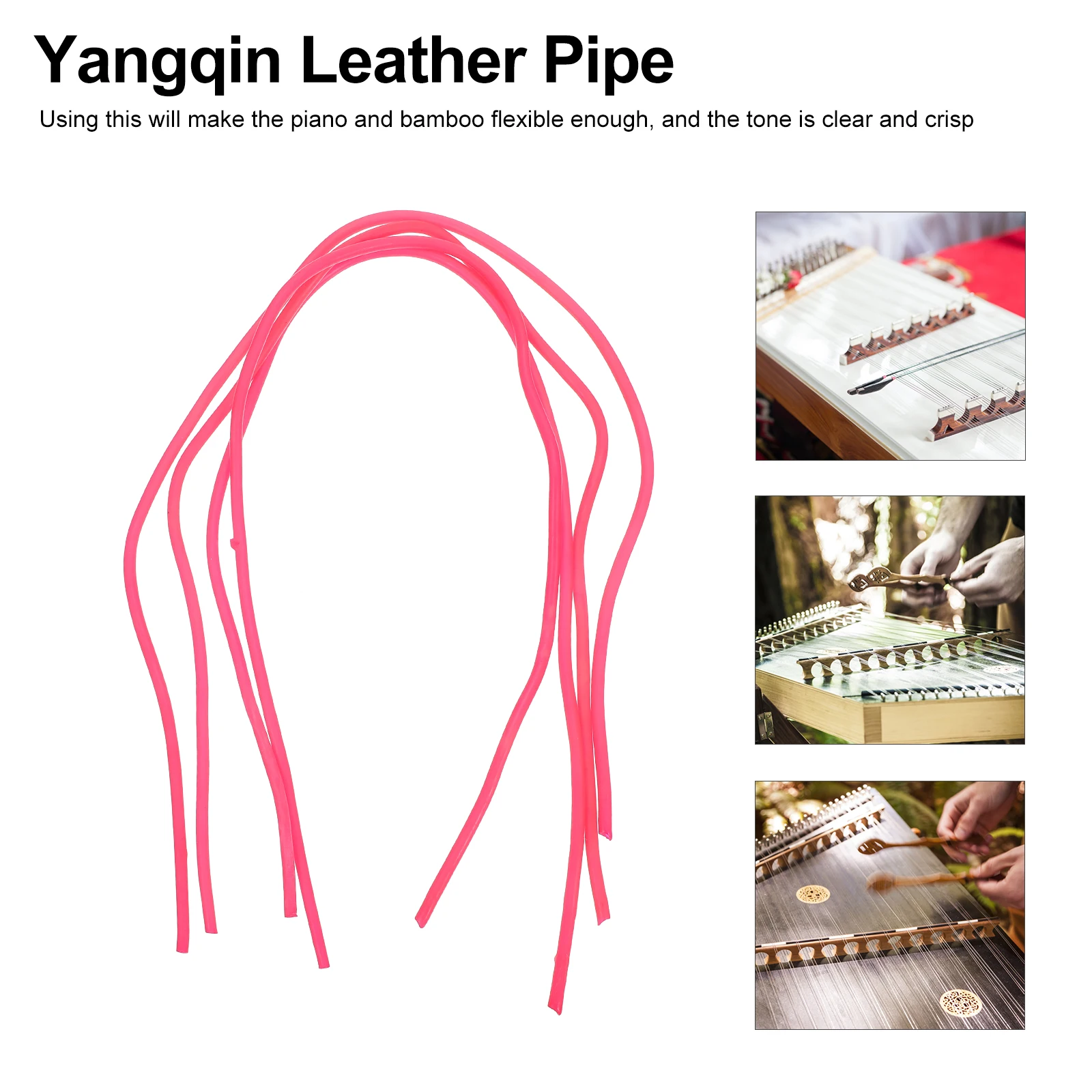 

4 pcs Yangqin Pipe Rubber Accessories Elastic Cover Anti-Oxidation Bamboo Replacement Parts for Dulcimer Flexible