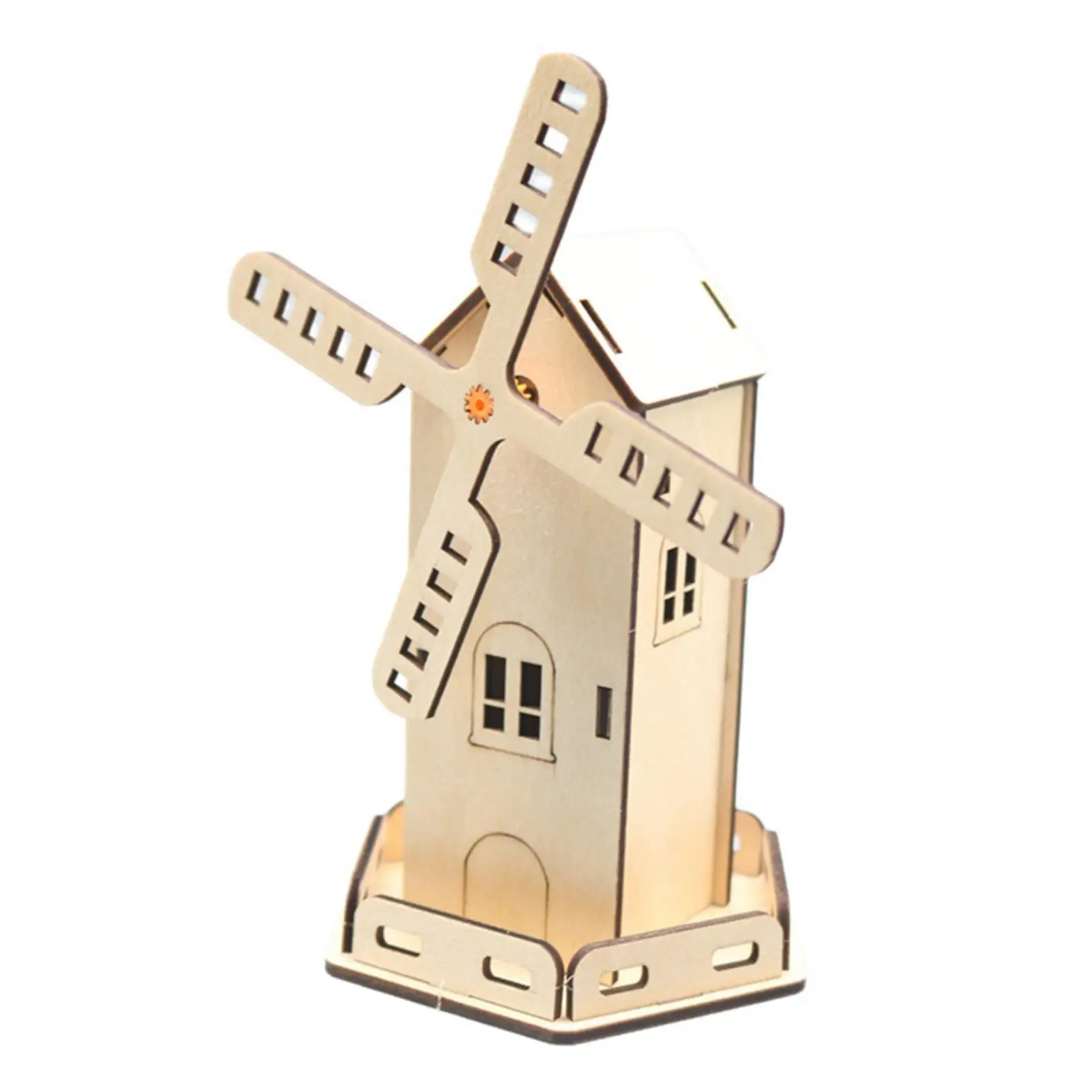 STEM Building Windmill Model Wooden DIY Kit for Boys Science Learning Toy Solar Energy Educational