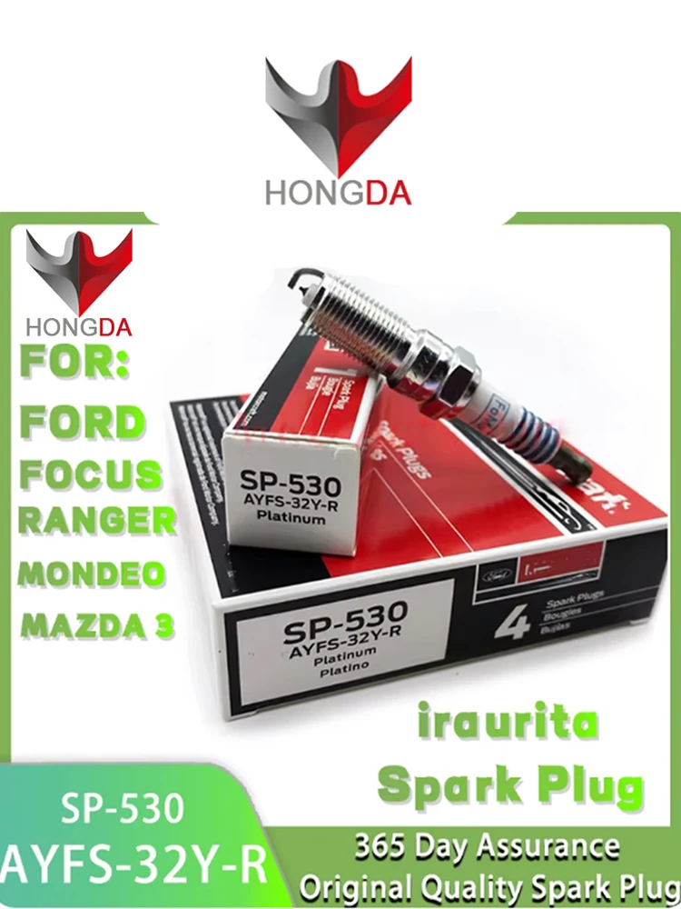 HONGDA Original Quality Platinum Spark Plug SP-530 AYFS32YR For Ford C-Max Lincoln MKZ Fusion 2013-2016 SP530 AYFS-32Y-R