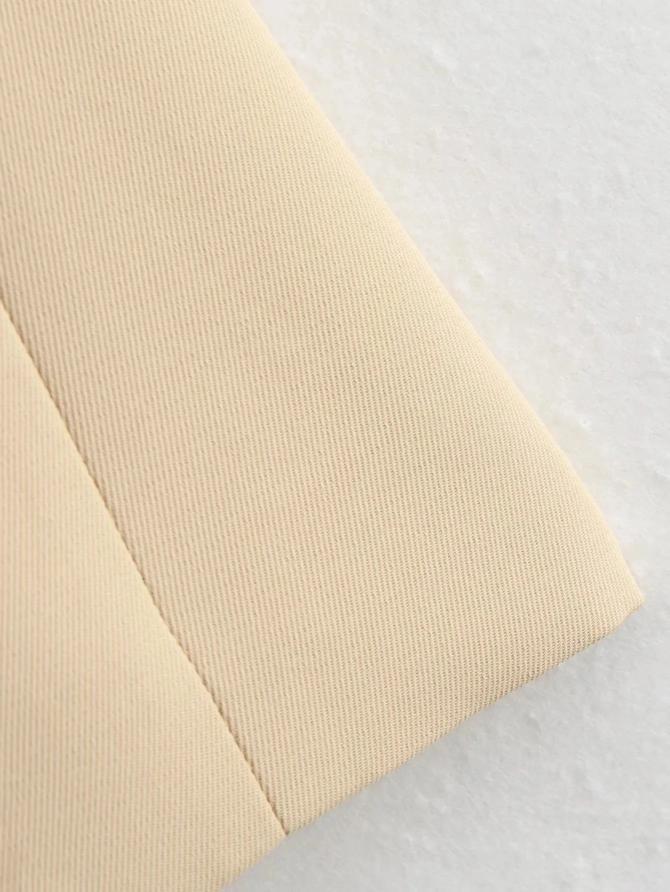 HH Damen Elegantes Khaki-Rock-Set, 2-teilig, ärmellose, einreihige, schmale Weste, einfarbiger A-Linien-Rock, Sommer-Strand-Partykleidung – Detail 11