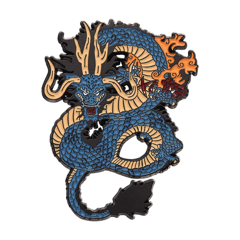 Animal Brooch Cartoon Domineering Chinese Dragon Shape Metal Badge Small Gift Wholesale Bag Pins for Backpacks Backpack Pin Cap