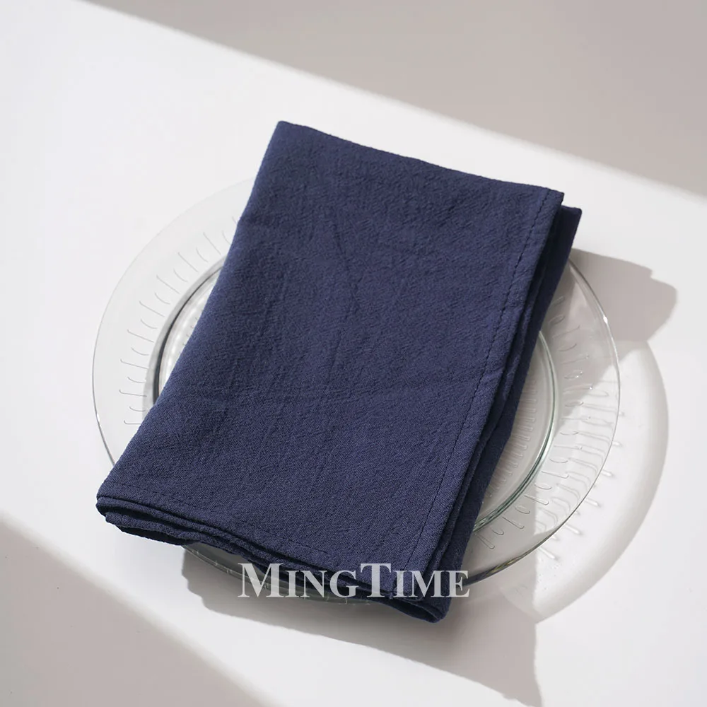 Wholesale Cloth Napkins 40cm X 40cm Plain Washed Cotton Reusable Washable Table Napkin for Wedding Christmas Gatherings Party