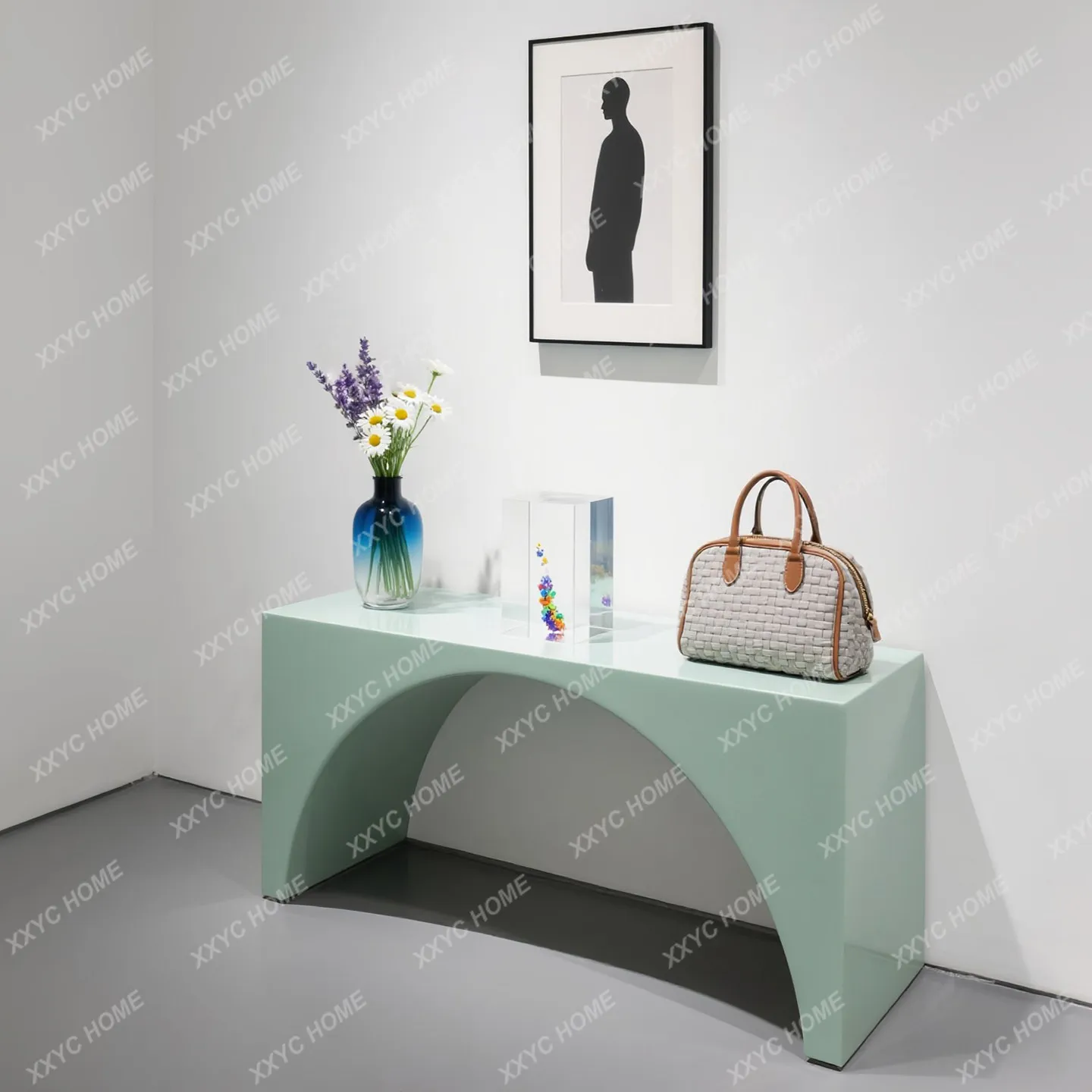 LLight luxury, single-layer display table, storage, running water table, shoe bag placement, Nakajima platform