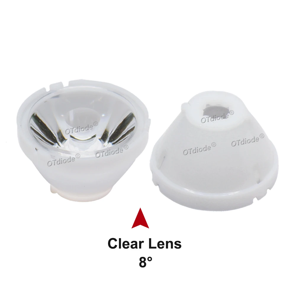 100pcs LED Lens 1W 3W 5W 3535 XPPE XPG2 Optical Lenes 8 25 30 45 60 90Degree 21mm*13mm With White Holder Reflector Collimator