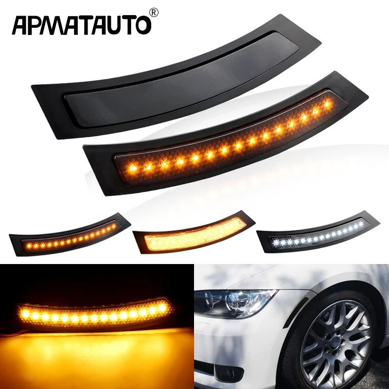 LED Front Bumper Side Marker Light Car Accessorise Reflector For 2007-2013 BMW E92 E93 3-Series 2DR 328i 335i Coupe/Convertible