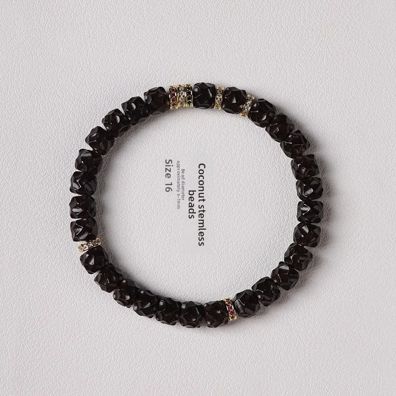 Chinese Style Lucky Blessing Coconut Shell Irregular Bead Bracelet Handmade Minimalist New Chinese Unisex Good Luck Attract Weal