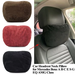 For Mercedes Benz A B C E S G EQ AMG Class Car Seat Headrest Neck Pillow Accessories for C260 C300 E260 E300 S450 GLA GLC GLE