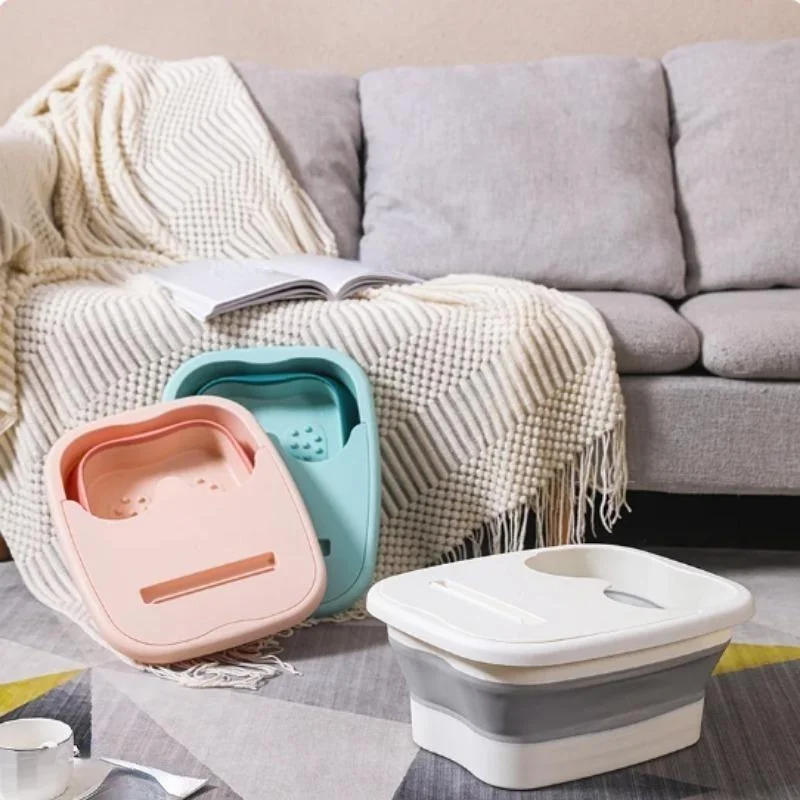 Customizable Foldable Footbath Massage Bucket Soaking Bucket Folding Basin Spa Foot