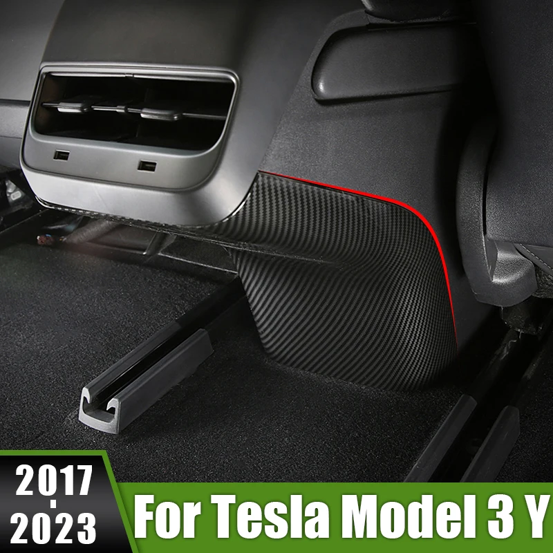 

For Tesla Model 3 Y 2017 2018 2019 2020 2021 2022 2023 ABS Car Rear Air Conditioner Vent Outlet Anti Kick Trim Cover Accessories