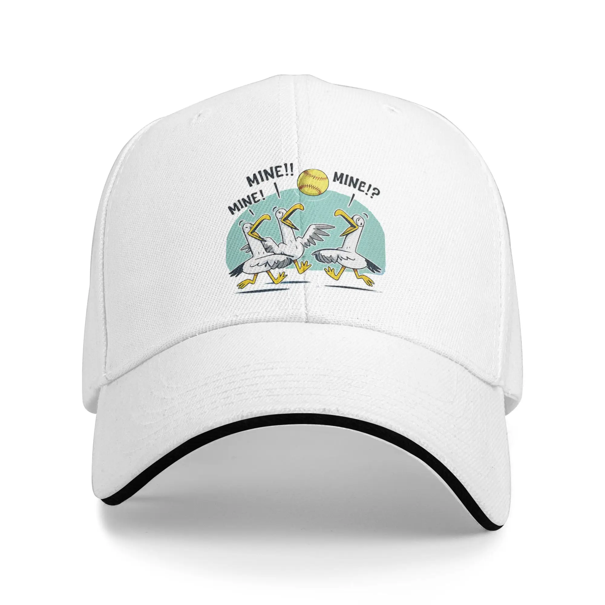 Mine Seagull Softball Volleyball Funny Bird Baseball Player Team Baseball Cap Men Trucker Hat High Quality Snapback Cap Gift