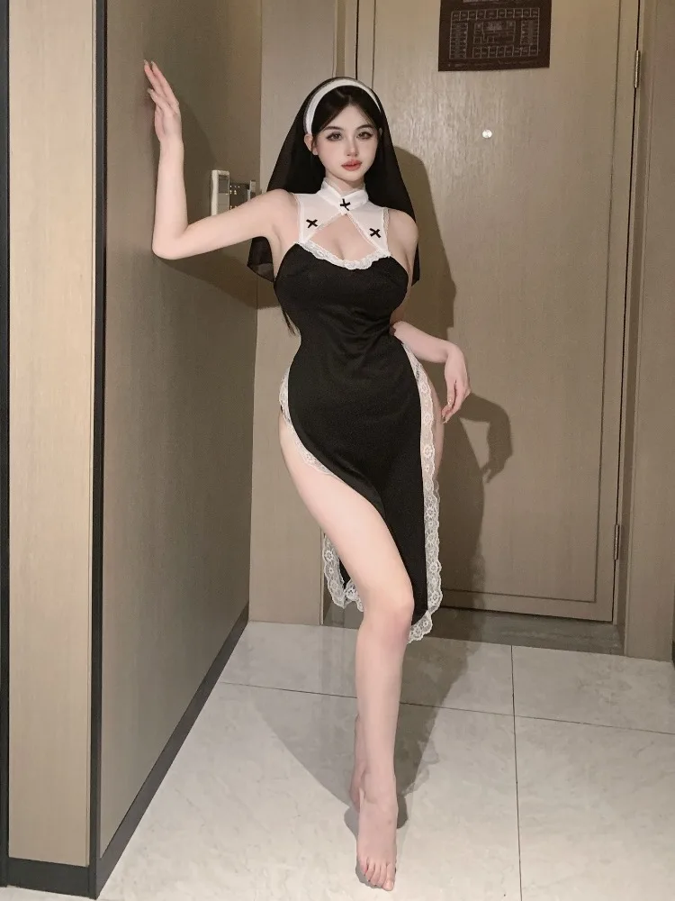 فاسق الساحرة فتاة عيد الميلاد Onlyfans فستان الخفافيش شيطان شبكة سوداء السنة الجديدة الجلود موحدة لوليتا الشيطان تأثيري أزياء الهالوين