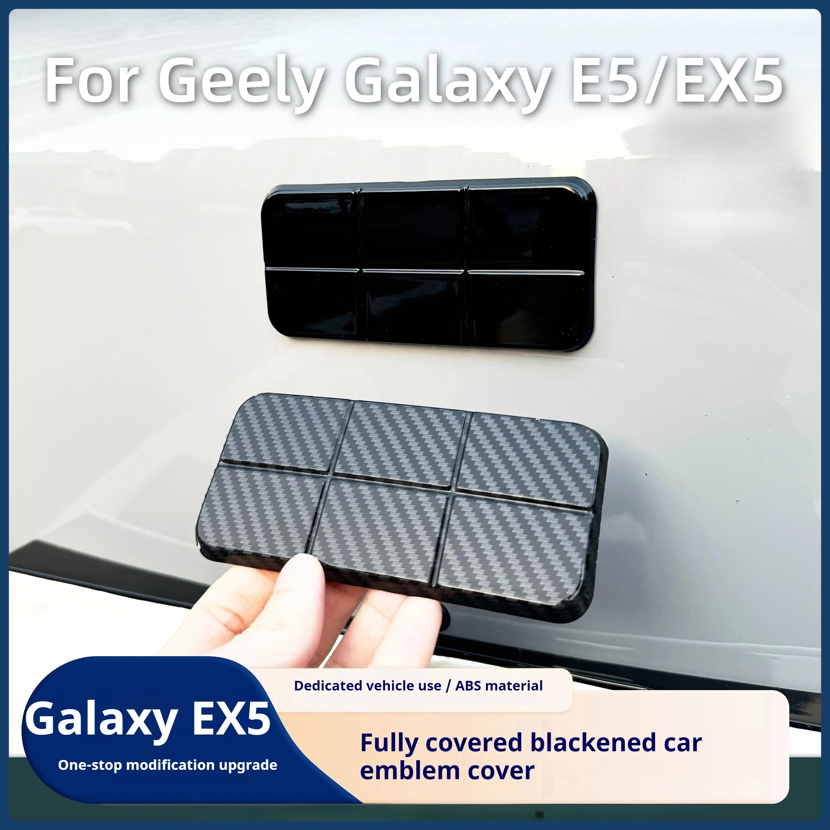 Geely Galaxy E5 EX5 Black Car Emblem Modification Kit Front Logo Steering Wheel Emblem Black Warrior Decorative Cover