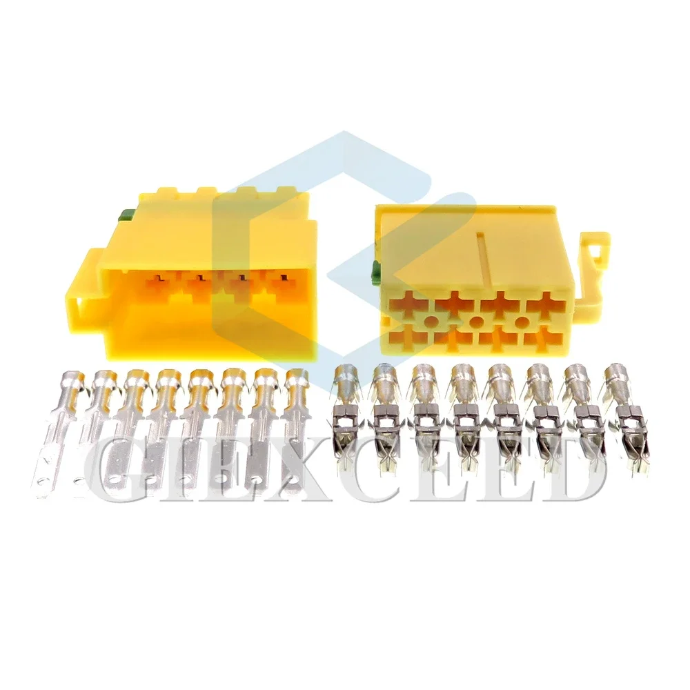 

8-контактный желтый автомобильный штекер серии 2,8, гнездовой разъем переменного тока в сборе, пластиковый корпус, незапечатанный кабельный разъем