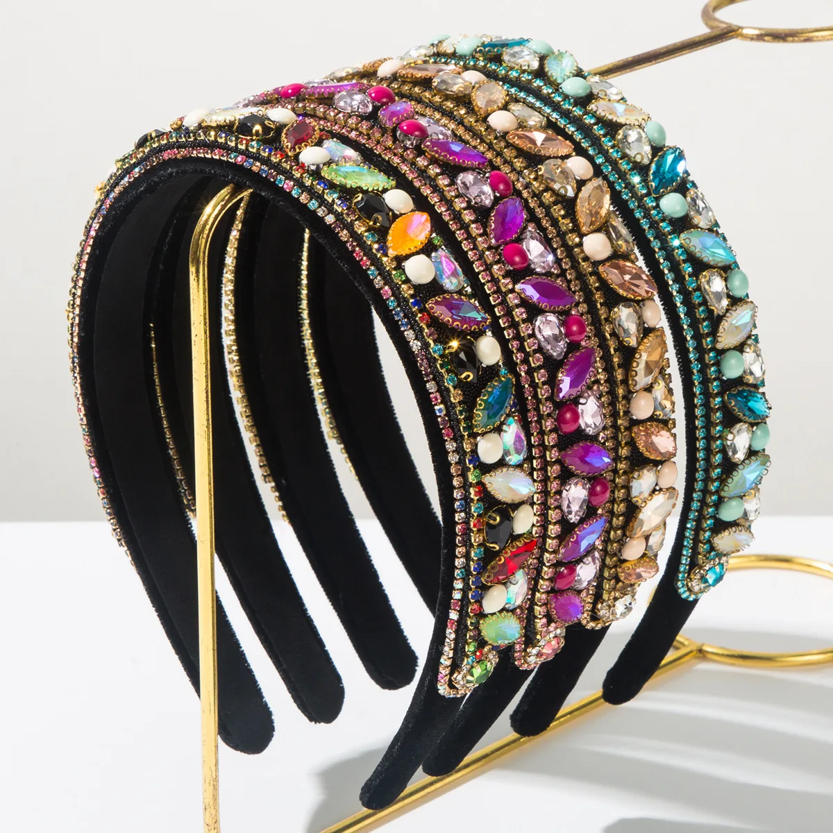 

European and American New Retro Baroque Rhinestone Headband Ins Style High-end Temperament Versatile Hair Accessories