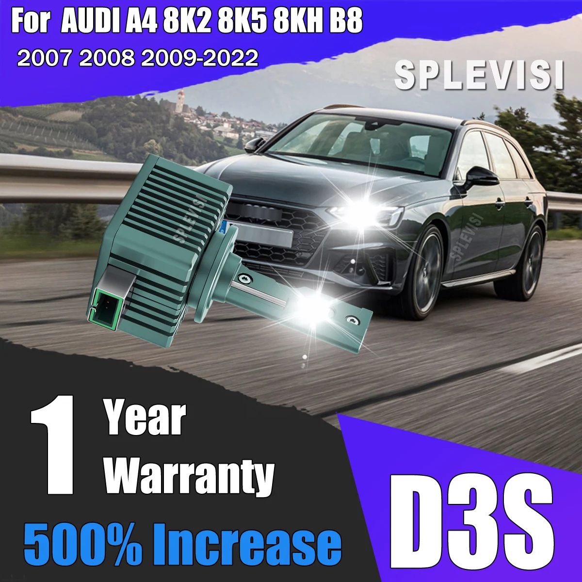 

Plug and play 1:1 original bulbs design D3S LED Headlight Bulbs 24000LM For AUDI A4 8K2 8K5 8KH B8 2007 2008 2009 2010 2011-2022