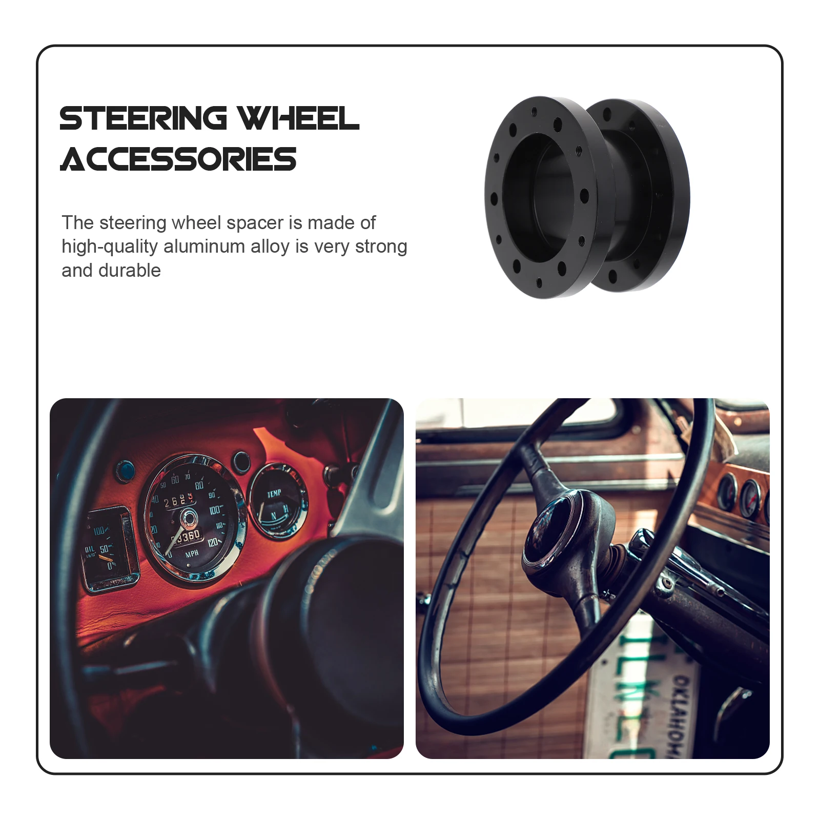 

Steering Wheel Booster Spacer Suite Black Aluminum Alloy Kit Car Adapter