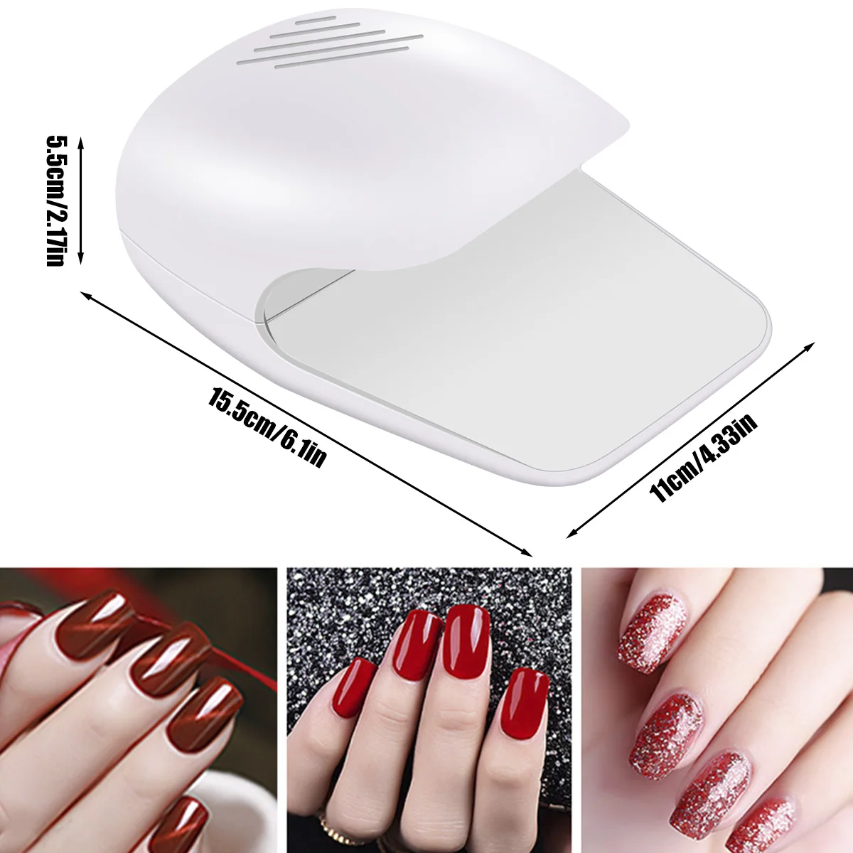 Mini Nail Dryer Quick Drying Portable Blow Nail Dryer for Regular Nail Polish Battery Operated Nail Fan Dryer Nail Art Safe Tool image 3