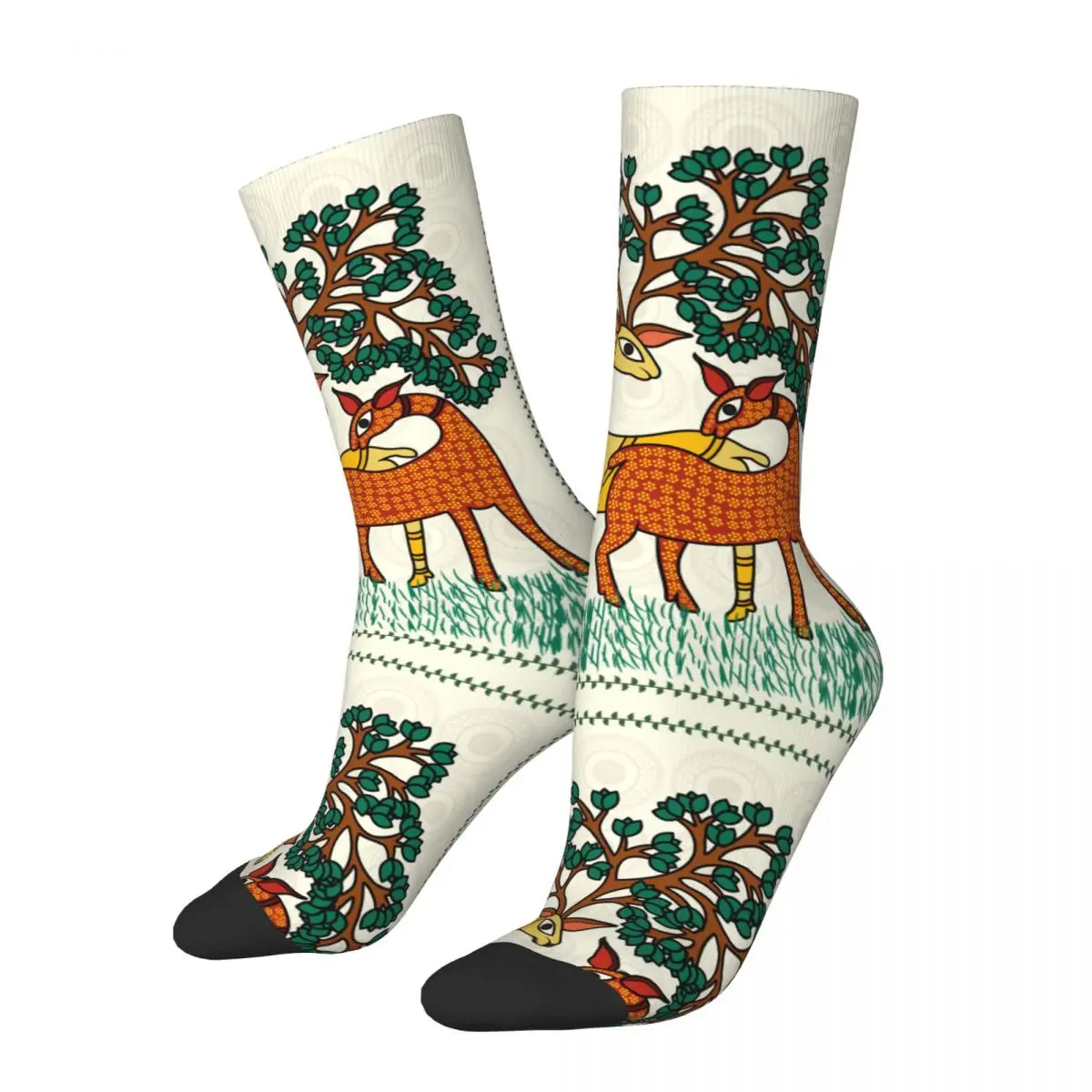 Elk Deer Sock Printed Man Polyester