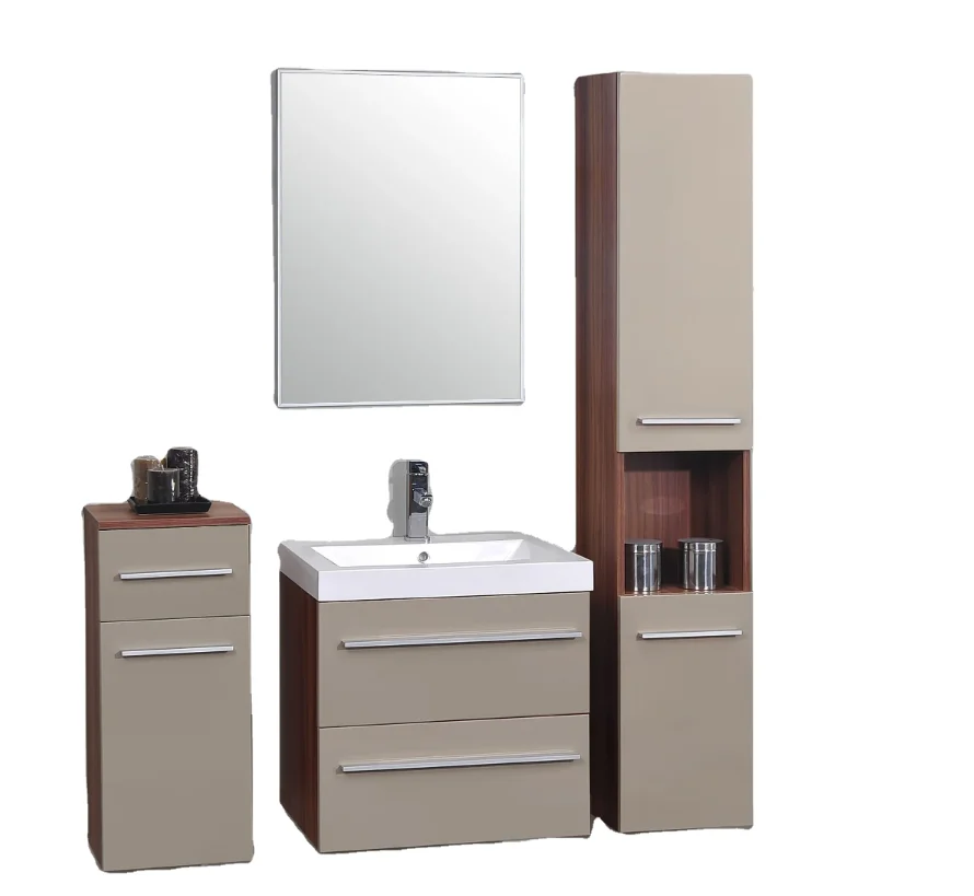 Waterproof Bathroom Vanity Cabinet With Ceramic Basin Modern Design