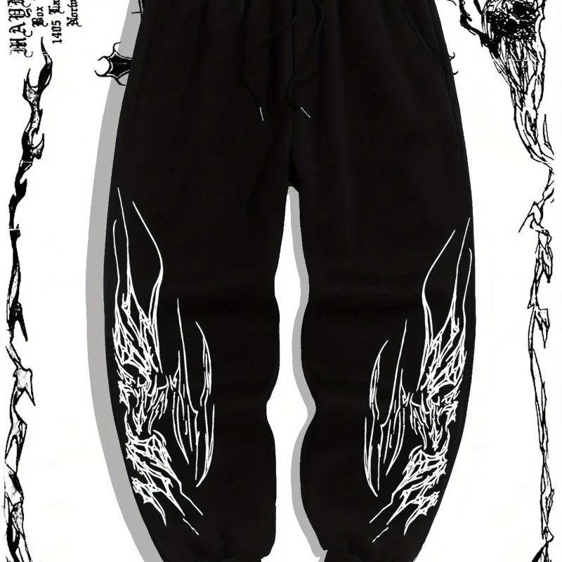 

American Street Gothic Dark Style Men's Casual Running Pants Autumn and Winter New Item Unisex Casual Sports Pants