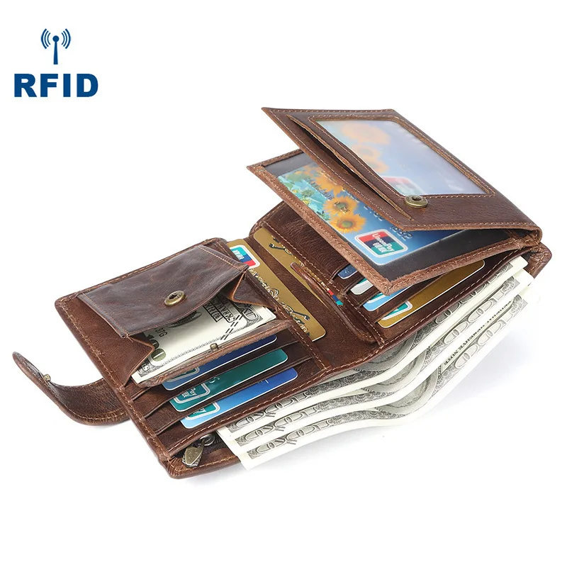 new-genuine-leather-wallet-vintage-cowhide-coin-purse-business-casual-male-foreign-trade-men's-bag-card-holder