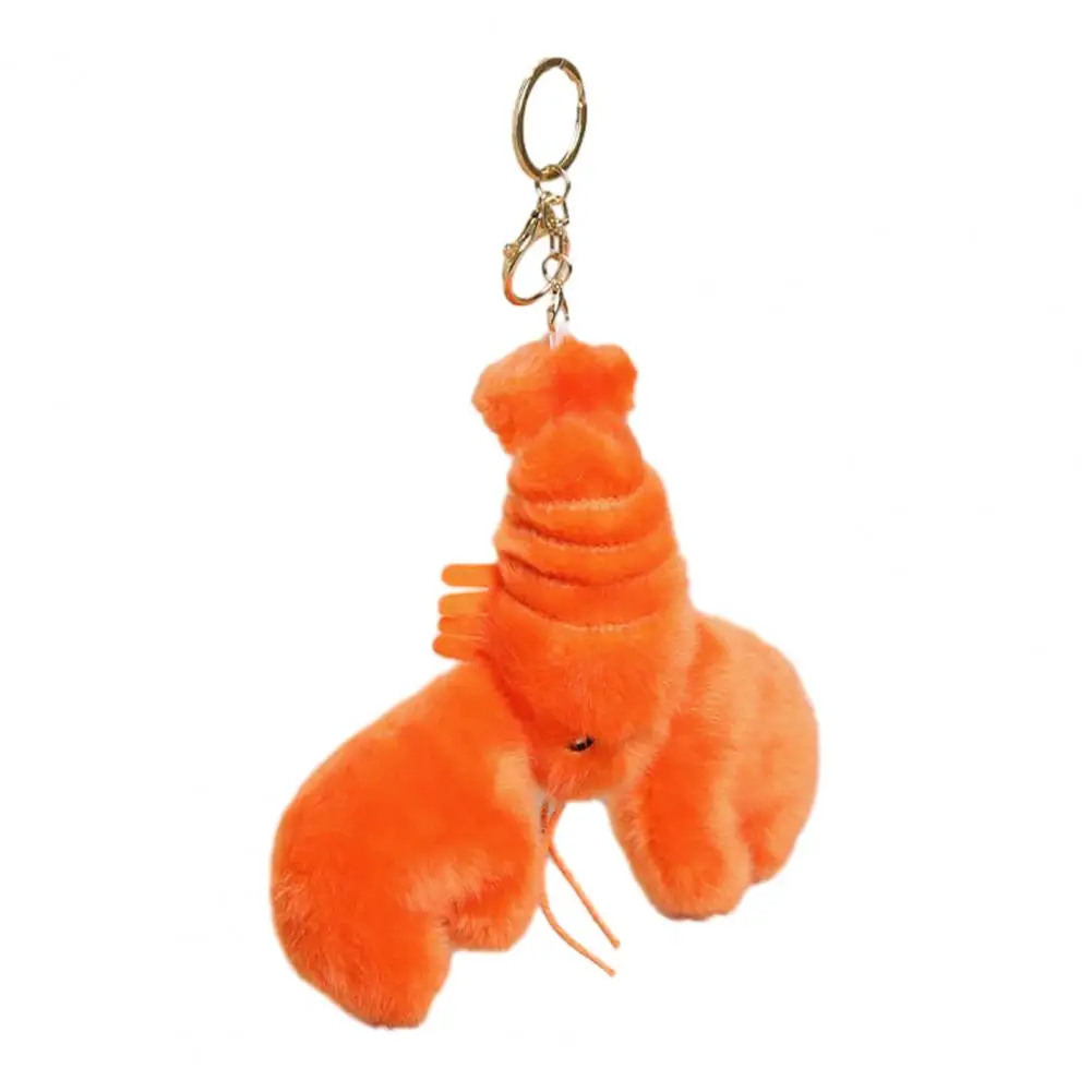 Crab/lobster Doll Pendant Plush Crab Lobster Keychain Pendant Soft Fluffy Bag Charm with Metal Ring Cute Seafood for Backpack