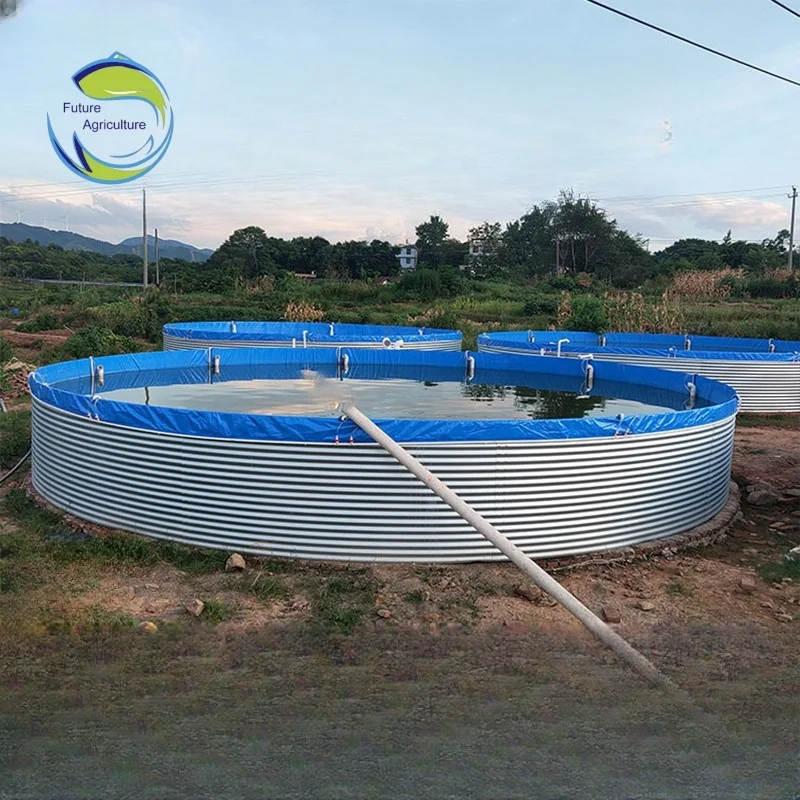AIROW Traupalin Fish Pond Tank Tilapia Shrimp Fish Farming Equipment Biofloc Ras Aquaculture System